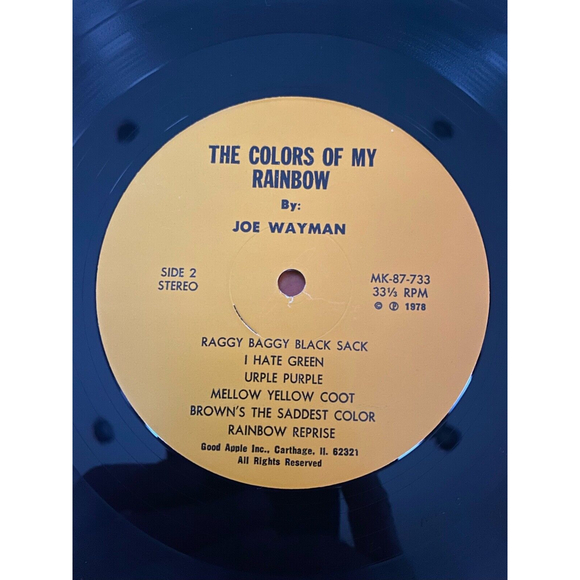 The Colors Of My Rainbow Joe Wayman 1978 LP MK-87-733 Good Apple Records VG+ - Picture 7 of 7